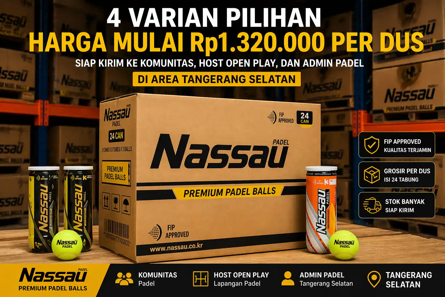 bola padel Nassau grosir per dus Tangerang Selatan — Bagus Sport