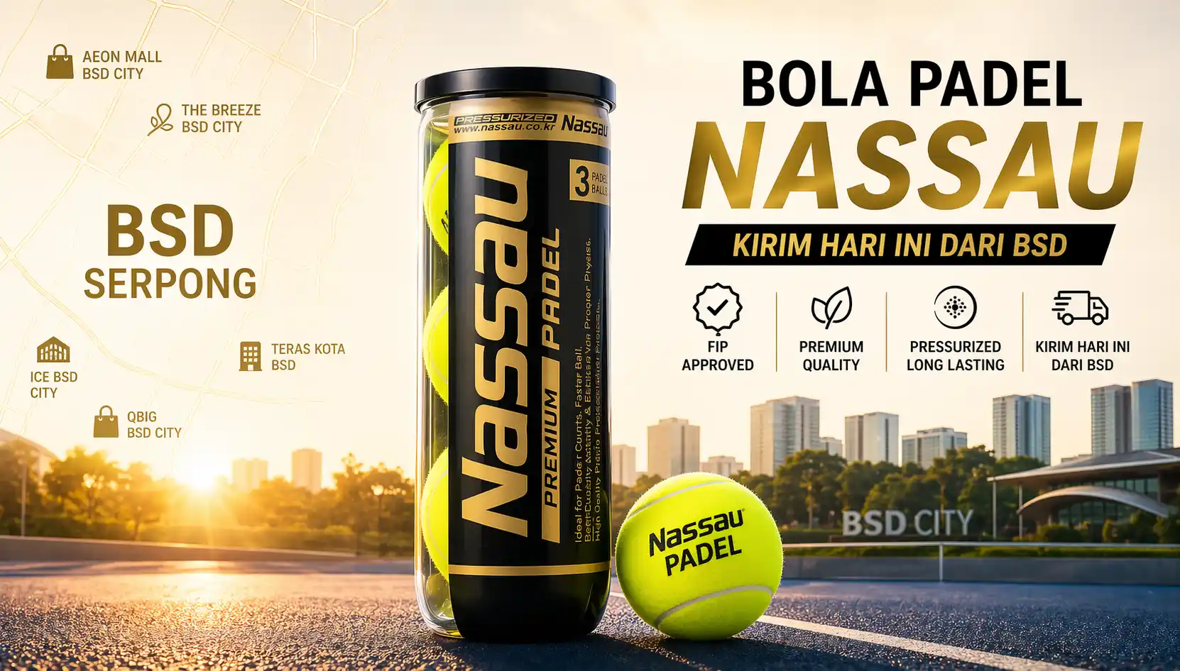 bola padel Nassau di BSD Serpong — Bagus Sport Tangerang Selatan